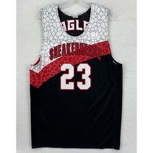 Sneakerheadz Custom Alleson Reversible Basketball Jersey Size L Black Red